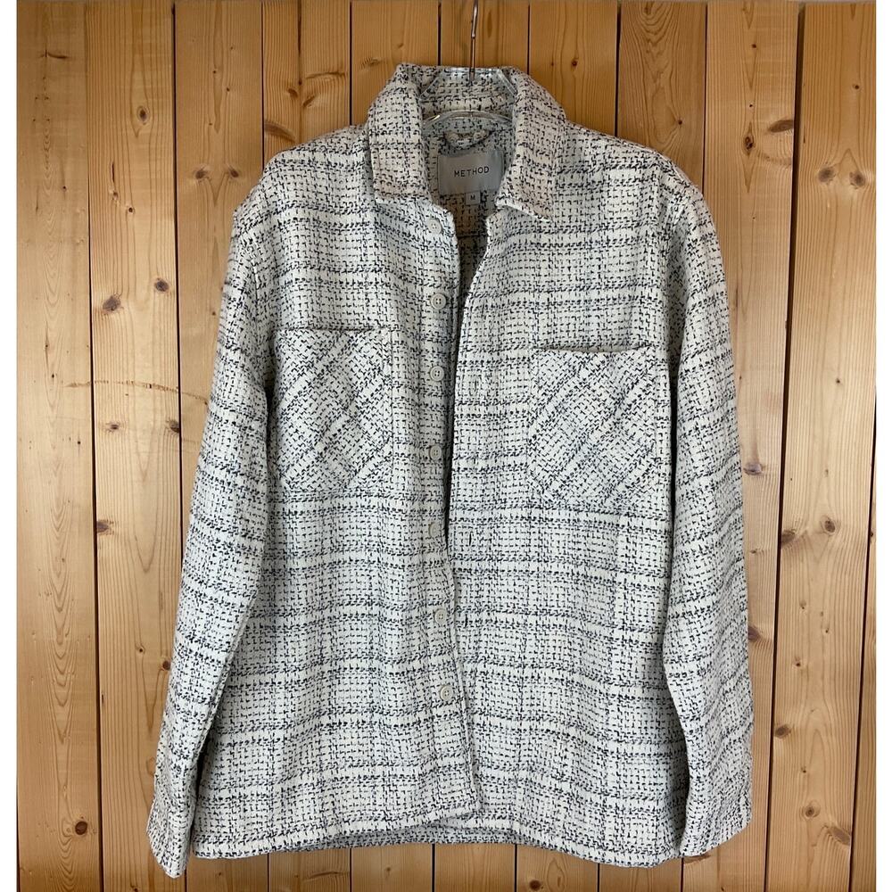 Women's Method Button-Front Jacket, Cream/Black - Size M